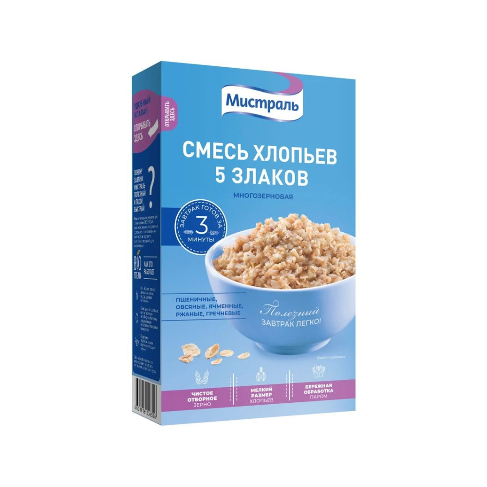 Хлопья Смесь 5 злаков Мистраль, 400 г