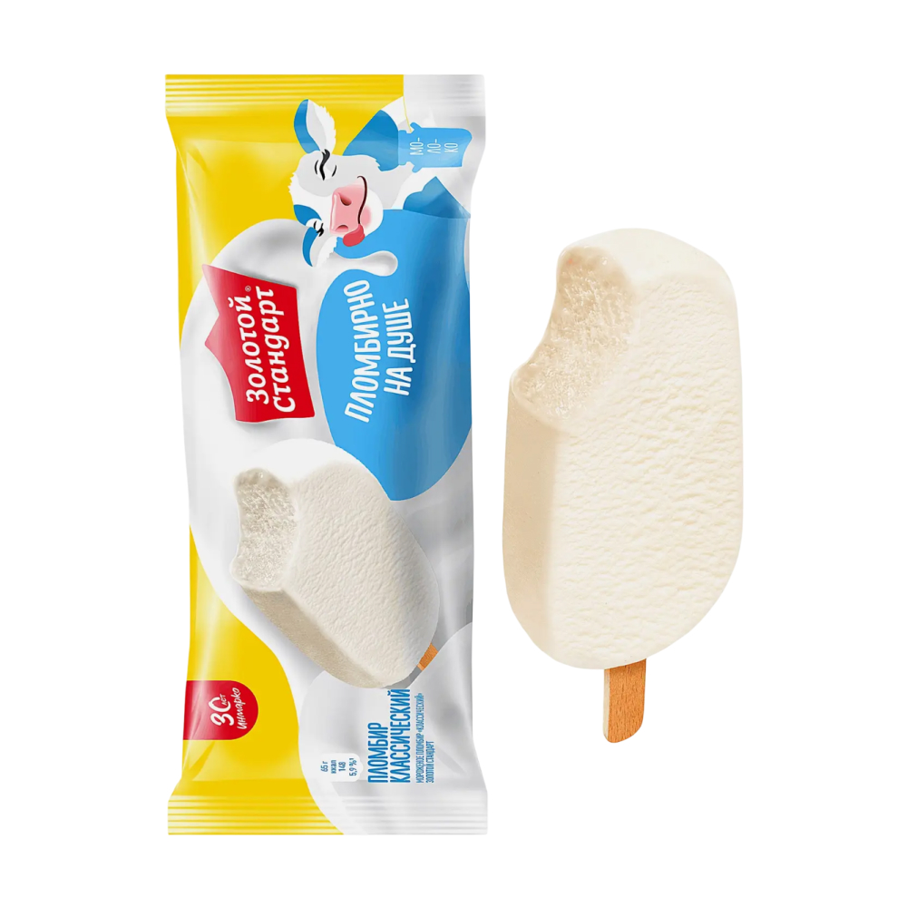 Мороженое Золотой стандарт без глазури, 65 г