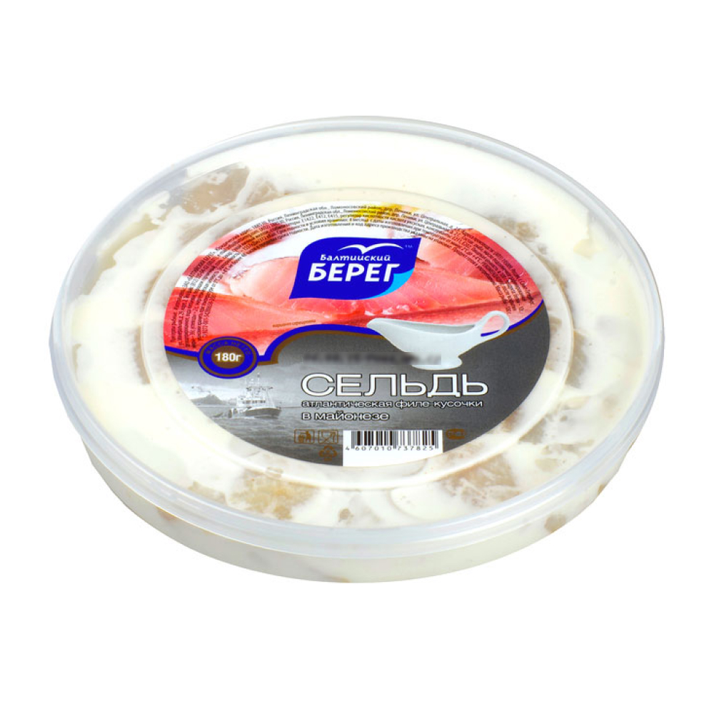 Сельдь филе-кусочки Балтийский берег в майонезе, 180 г
