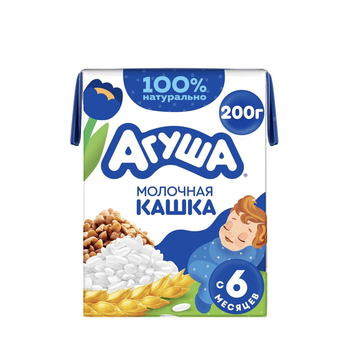 Каша молочная Агуша Засыпай-ка злаковая с 6 мес, 200 г