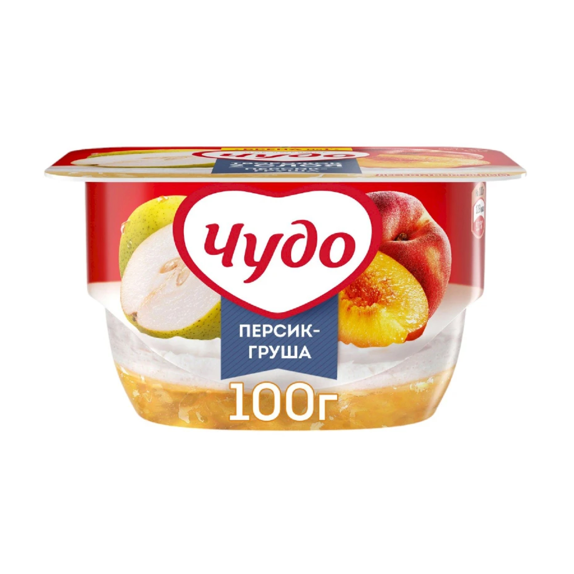 Десерт творожный Чудо персик-груша 4.2%, 100 г