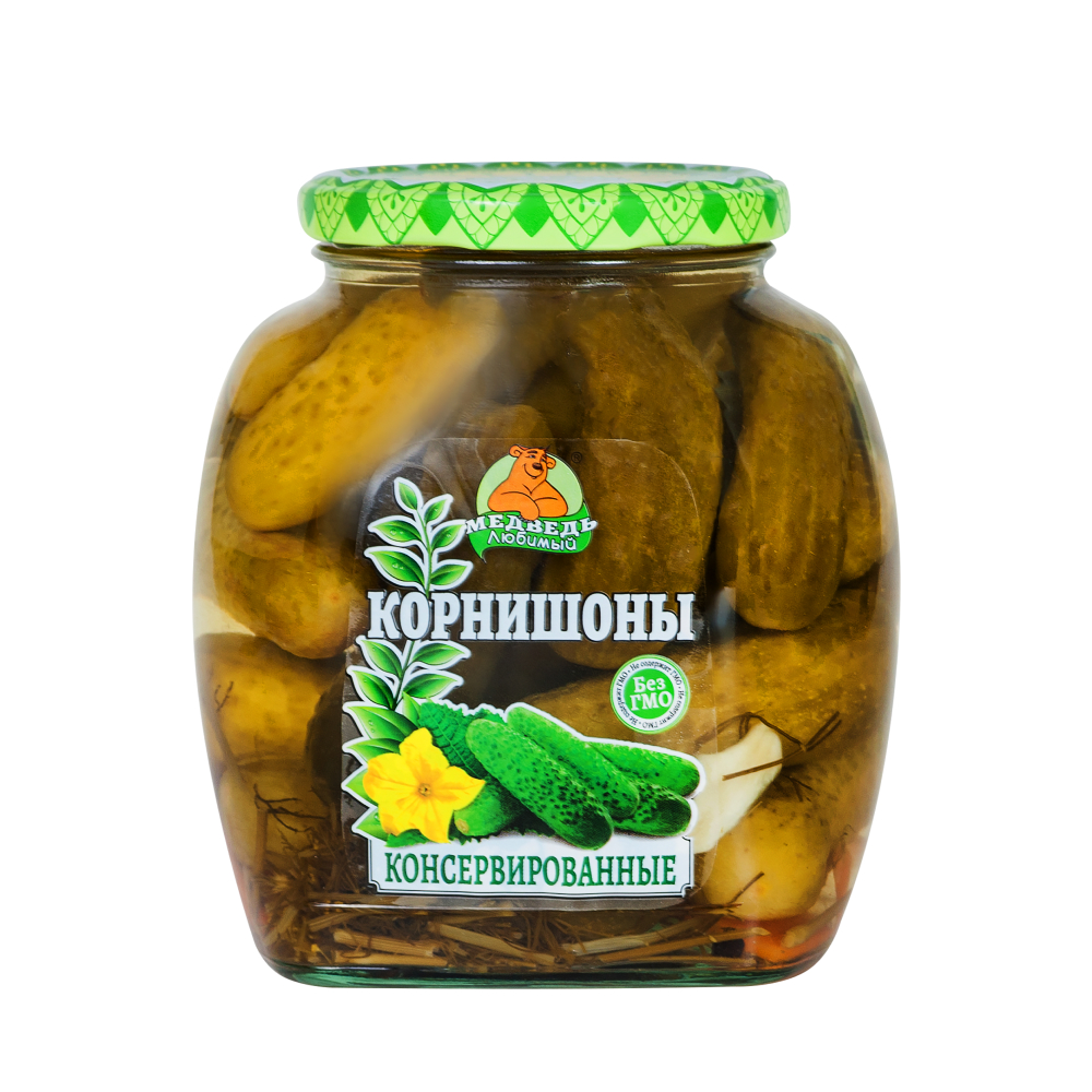 Огурцы Медведь Любимый Корнишоны премиум, 720 мл // [17]
