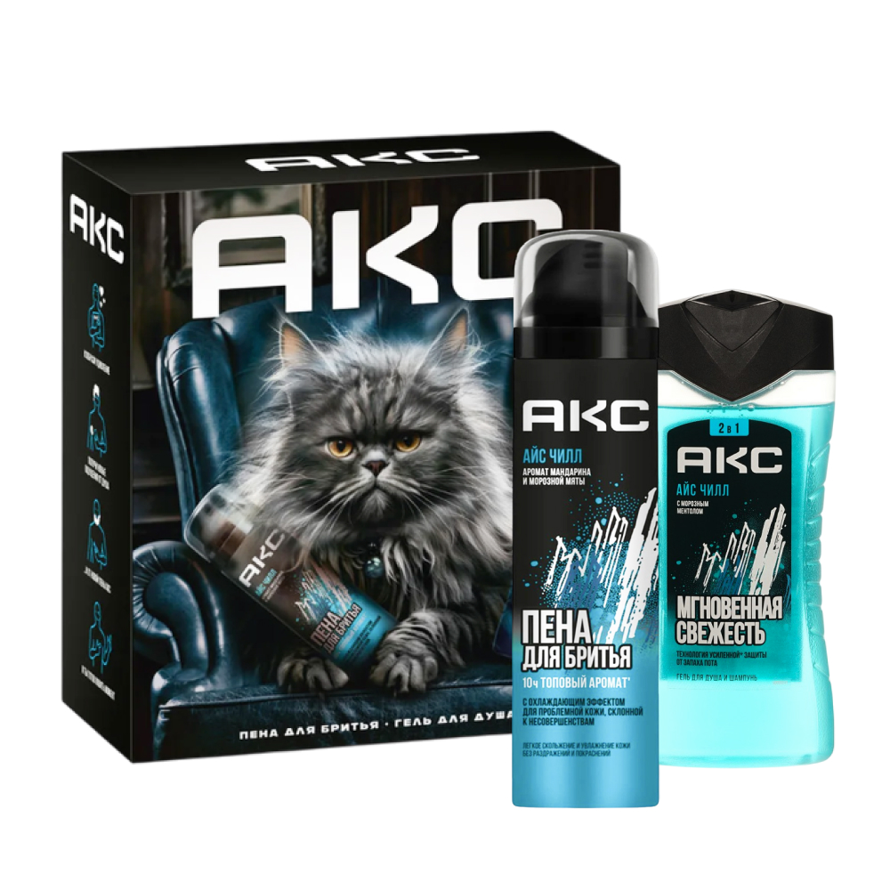 Подарочный набор Axe Ice Chill (Пена для бритья 200 мл + Гель для Душа 250 мл)