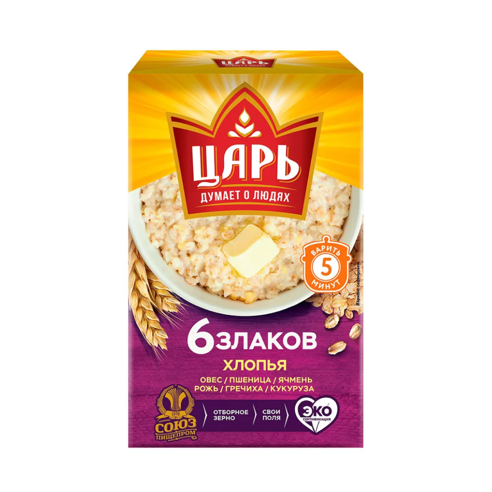 Хлопья из 6-ти злаков Царь, 400 г