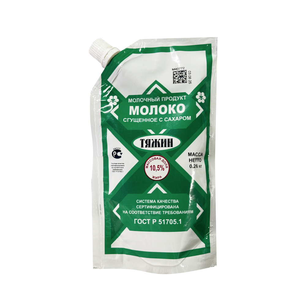 Молоко сгущенное Тяжин с сахаром 10.5%, 260 г