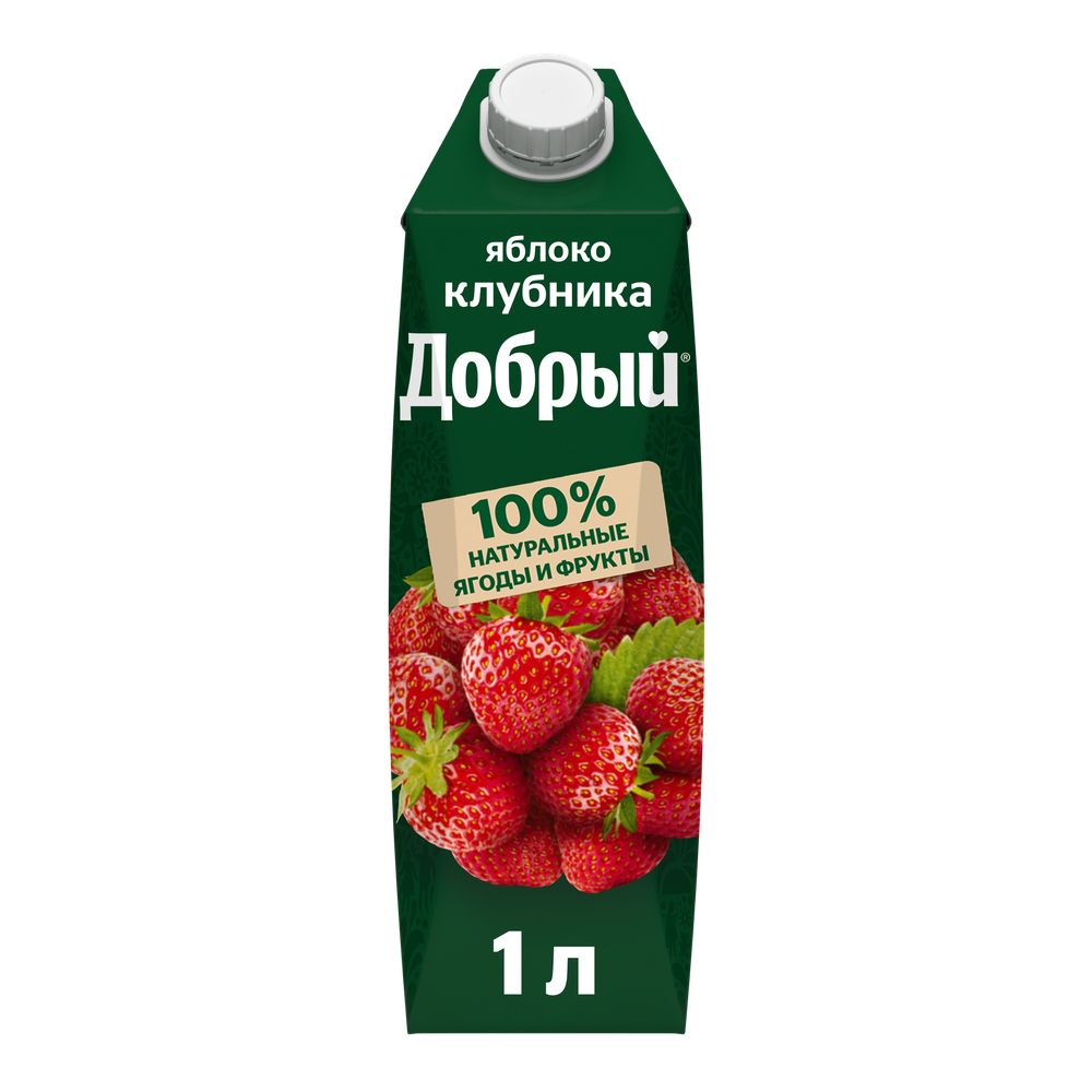 Сок Добрый Яблоко клубника, 1 л