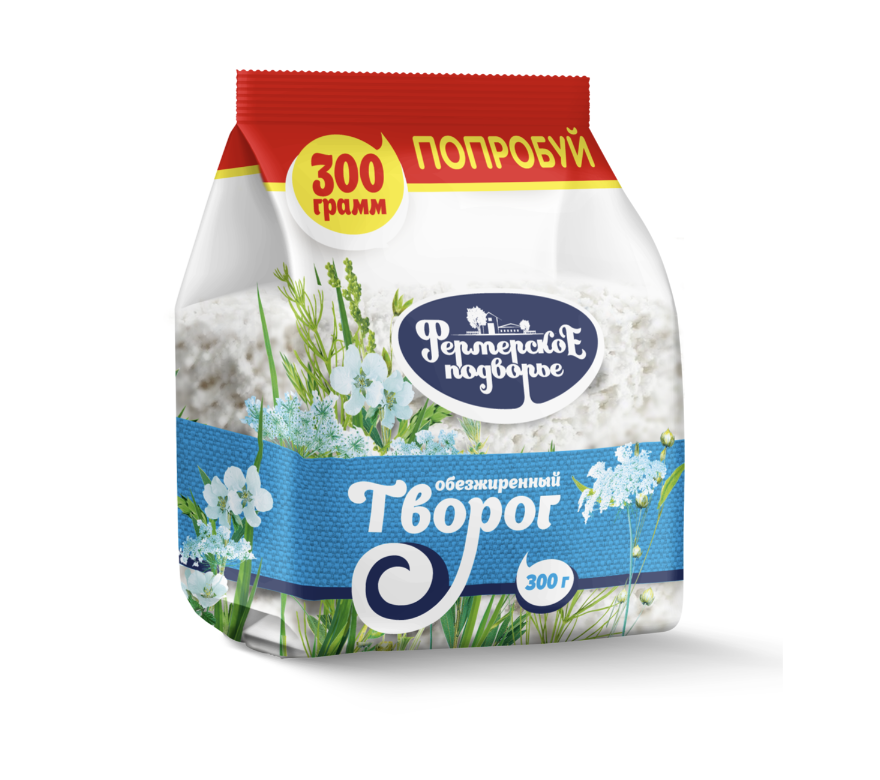 Творог обезжиренный Фермерское подворье 300 г