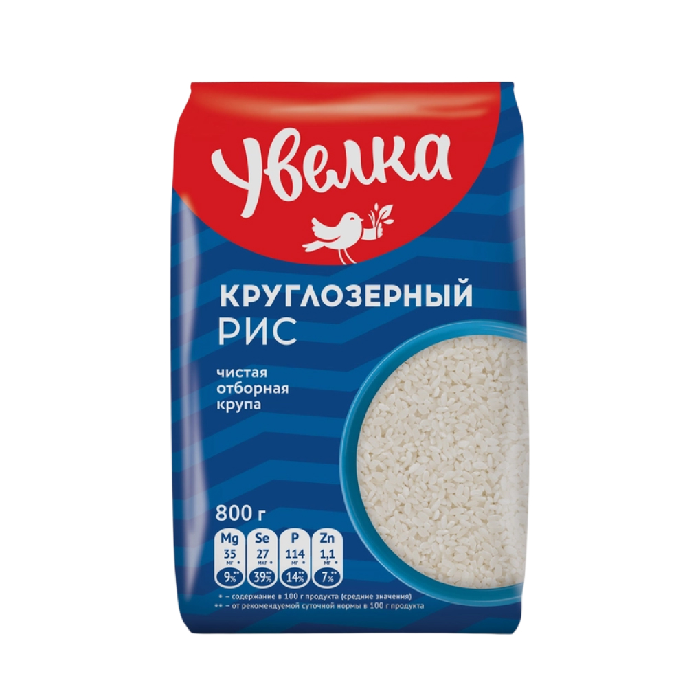 Рис Увелка круглозерный отборный, 800 г