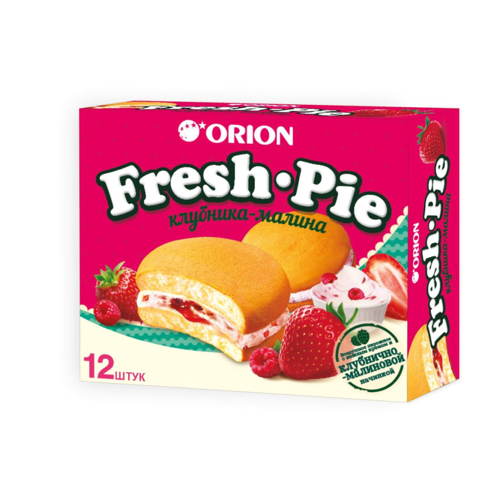 Пирожное Фреш Пай клубника малина, 12 шт