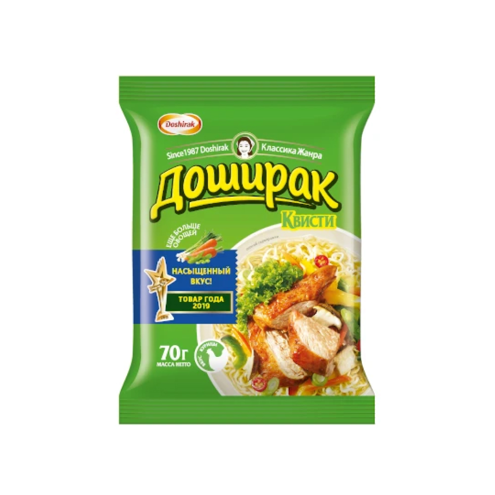 Лапша Доширак Квисти быстрого приготовления со вкусом курицы, 70 г