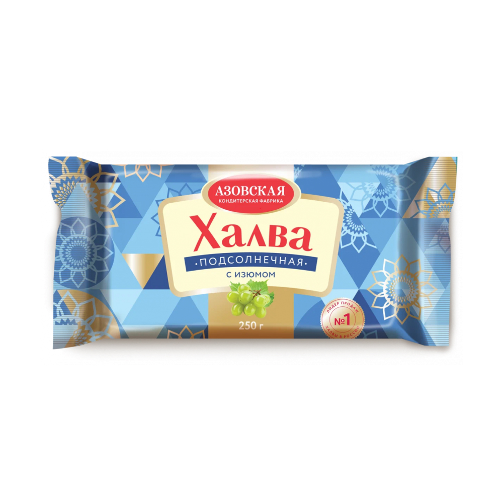 Халва подсолнечная Азовская КФ с изюмом, 250 г