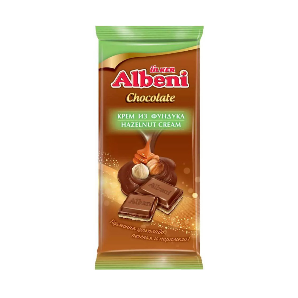 Шоколад молочный ALBENI с кремом из фундука, 85 г
