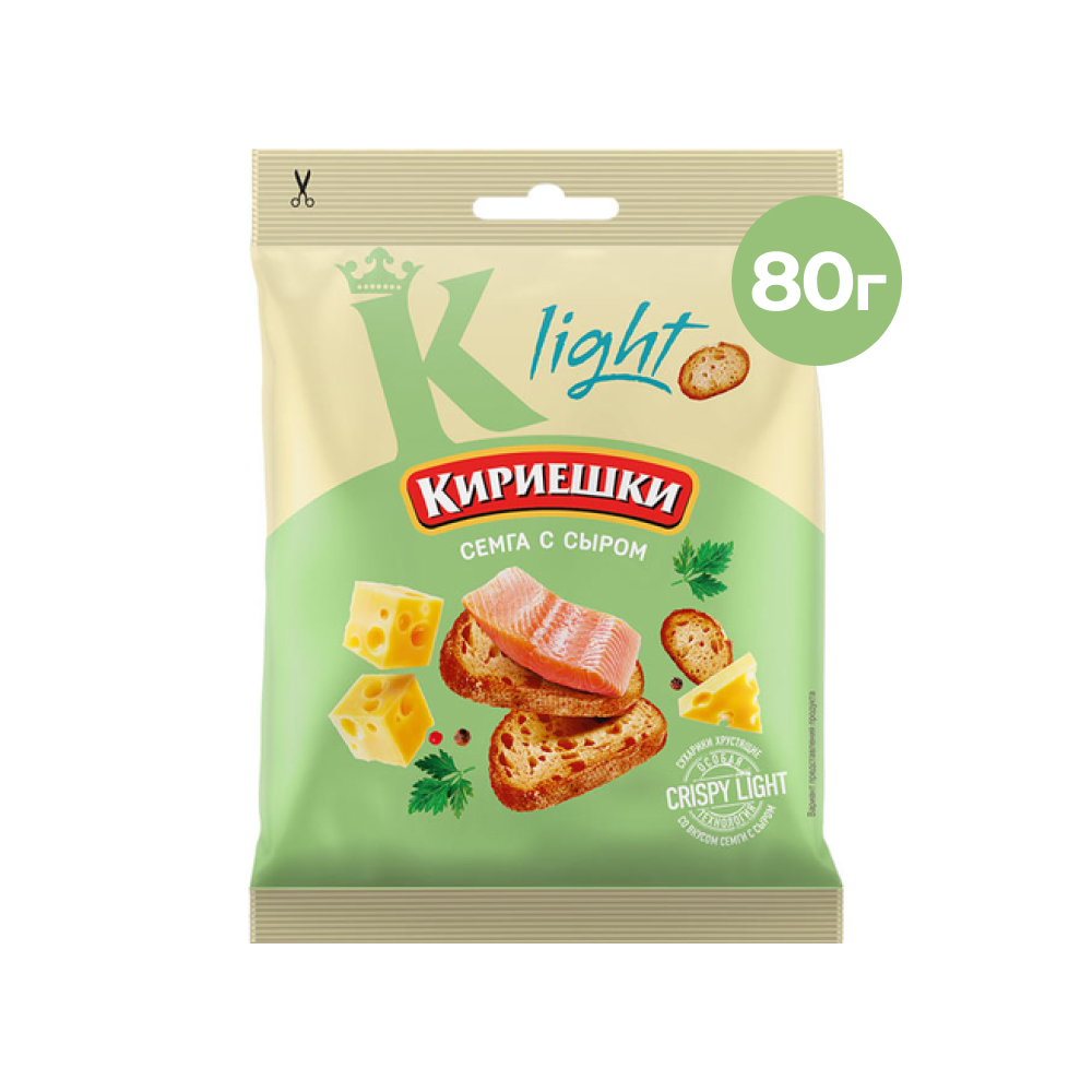Сухарики Кириешки Light со вкусом Сёмга с сыром, 80 г // [5]