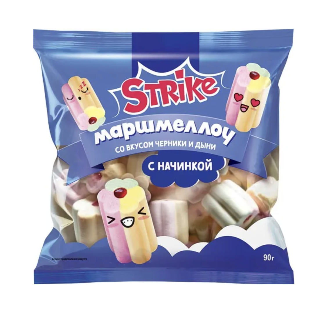 Маршмеллоу Strike Jam со вкусом черники и дыни, 90 г