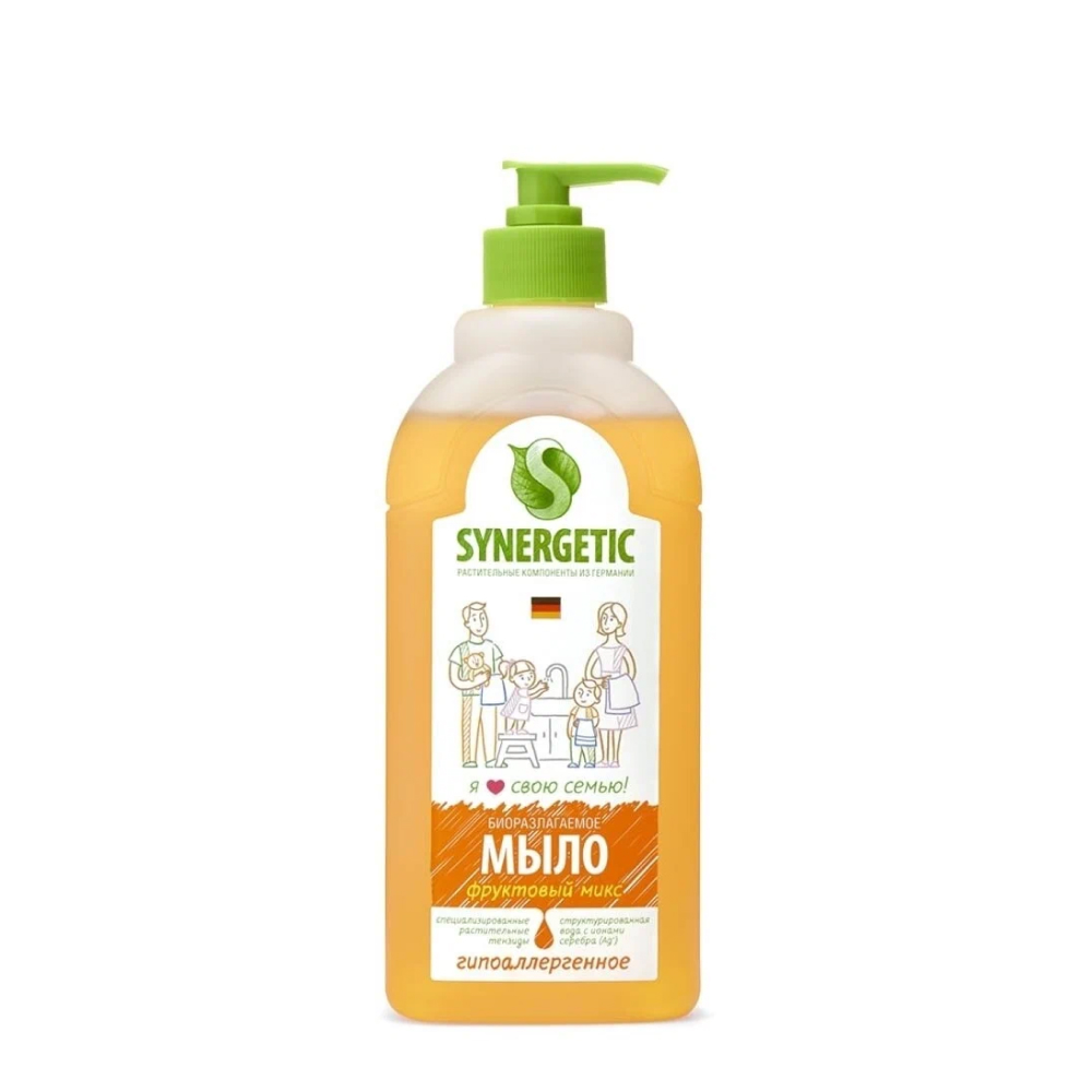 Жидкое мыло для рук Synergetic Фруктовый микс, 500 мл