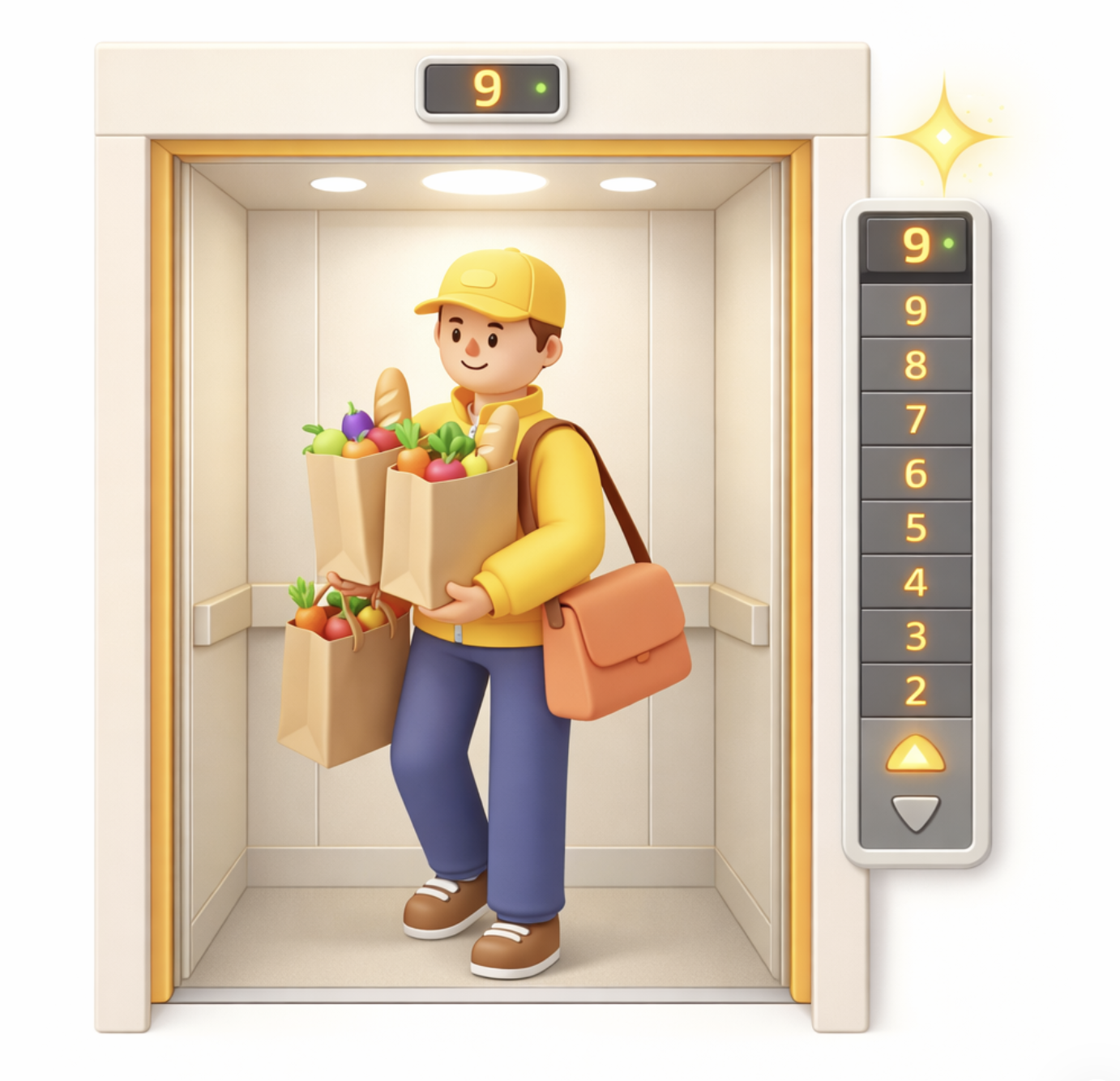 Подъем на лифте