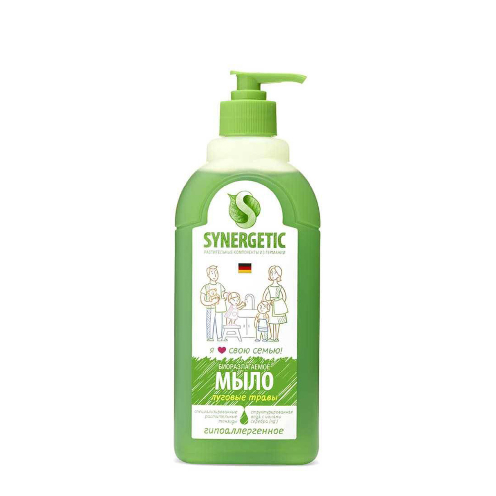 Жидкое мыло для рук Synergetic Луговые травы, 500 мл