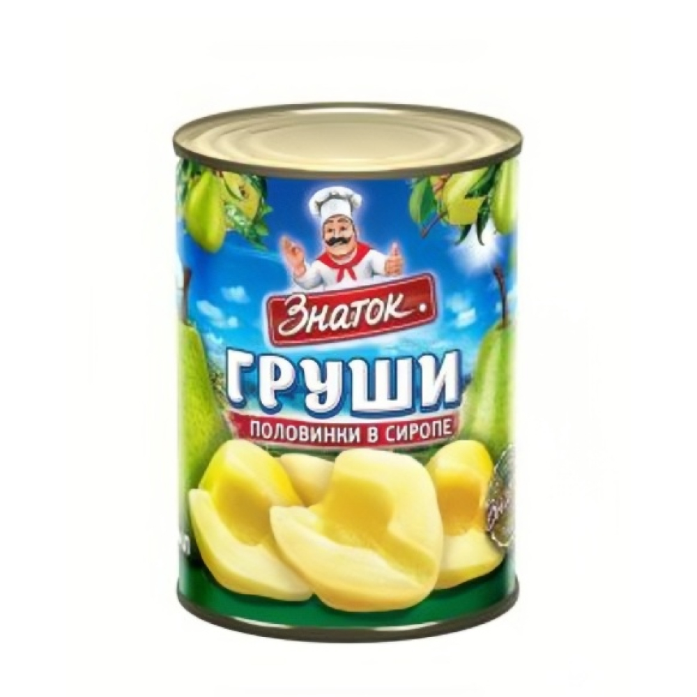 Груши Знаток половинки в легком сиропе, 410 г
