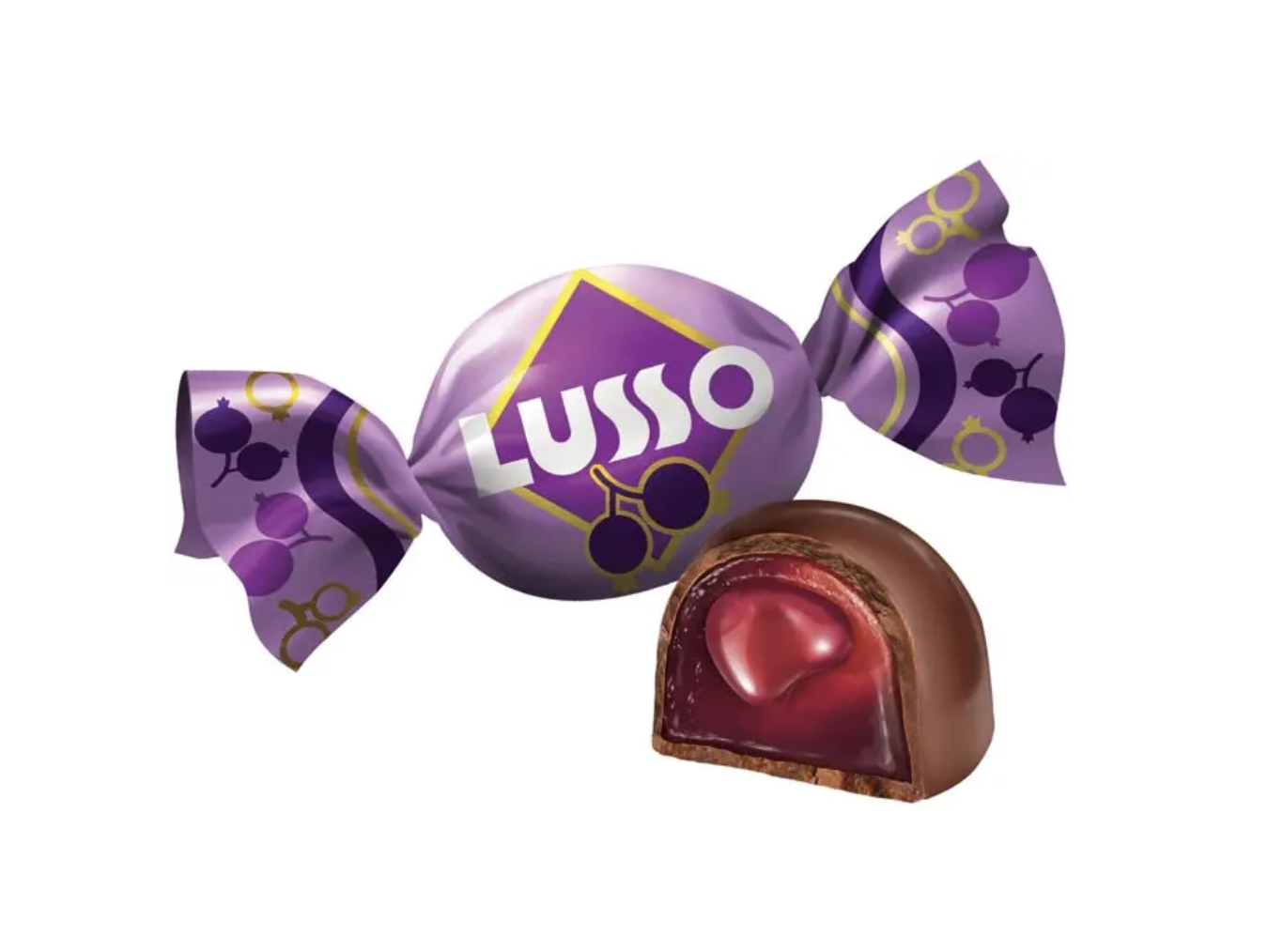 Конфета Lusso со вкусом чёрной смородины, 190 г
