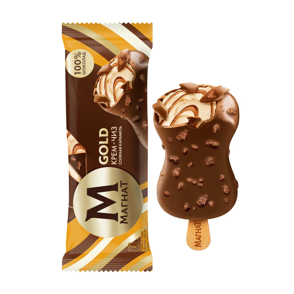 Мороженое Магнат Gold Крем-чиз соленая карамель, 70 г