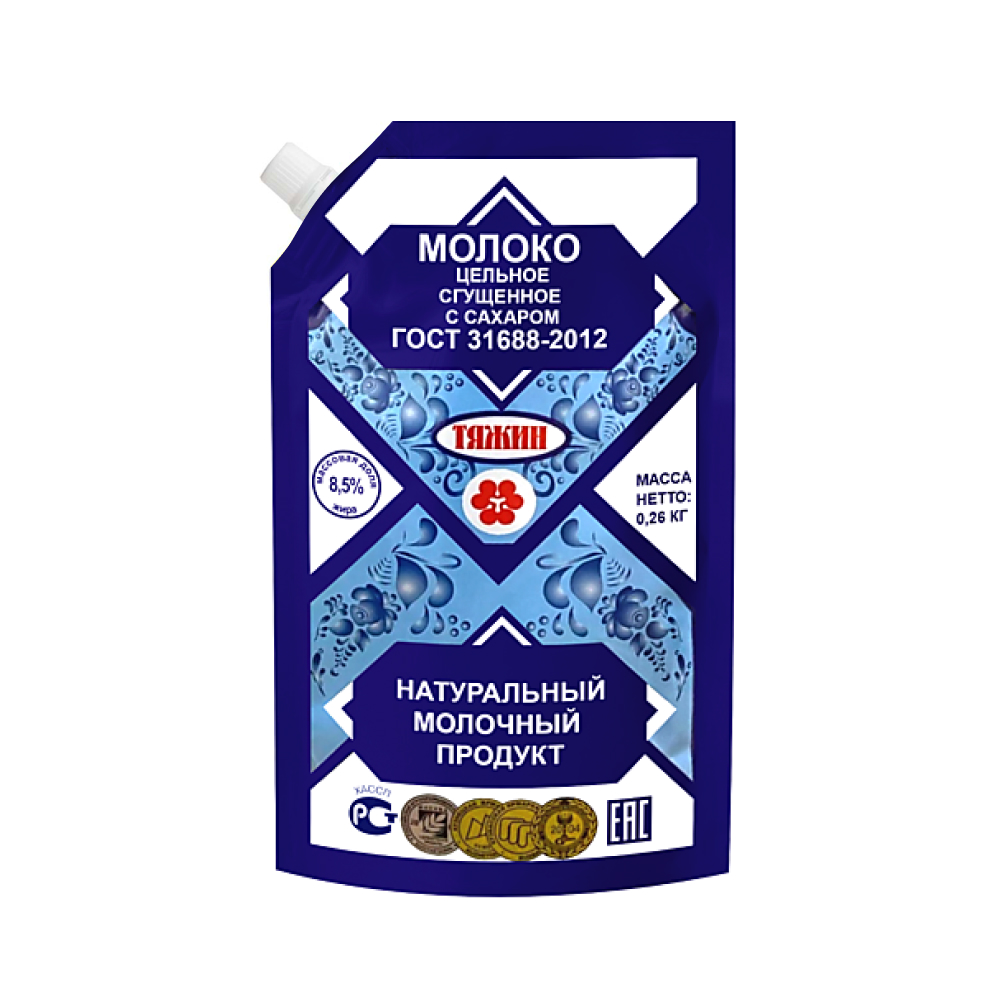 Молоко сгущеное Тяжин с сахаром 8.5%, 260 г