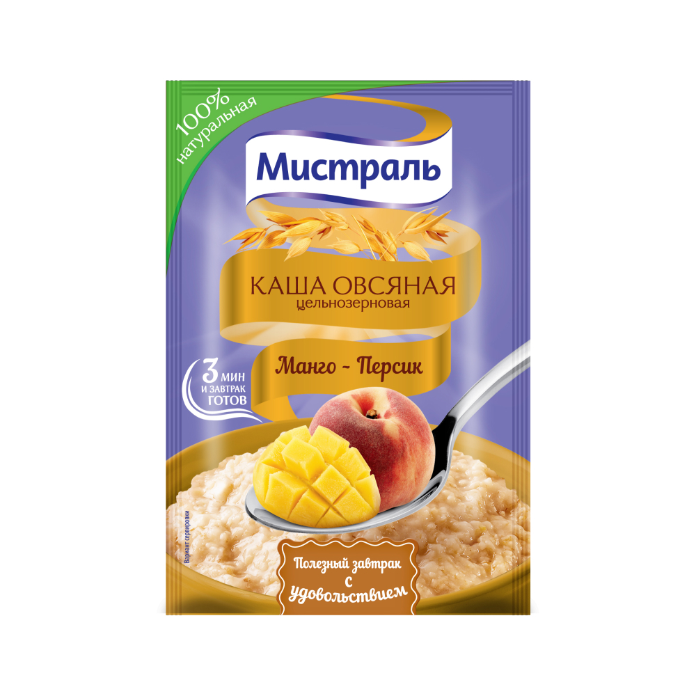 Каша овсяная Мистраль Манго-Персик, 40 г