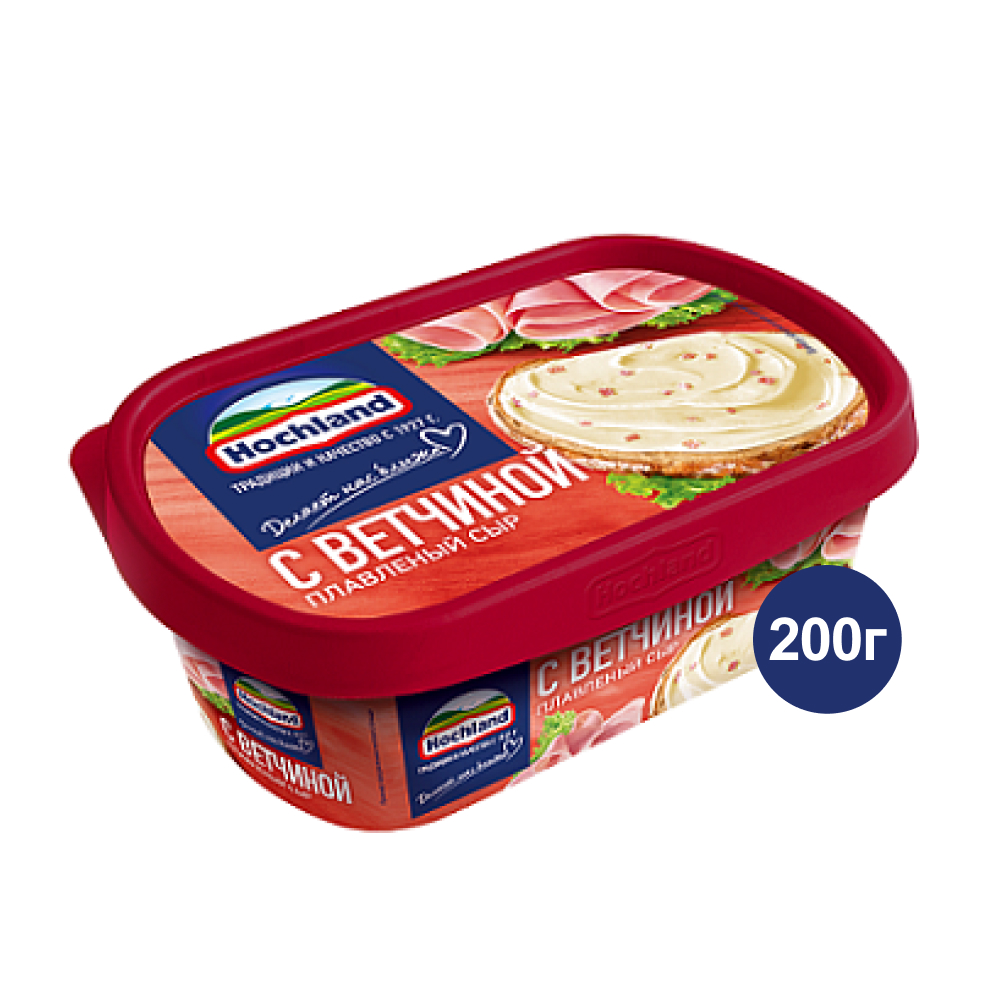 Сыр плавленый Hochland с ветчиной, 200 г