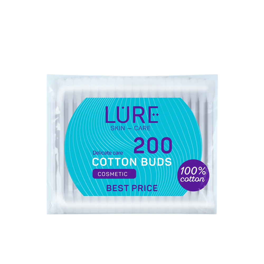 Ватные палочки Lure косметические для ушей, 200 шт