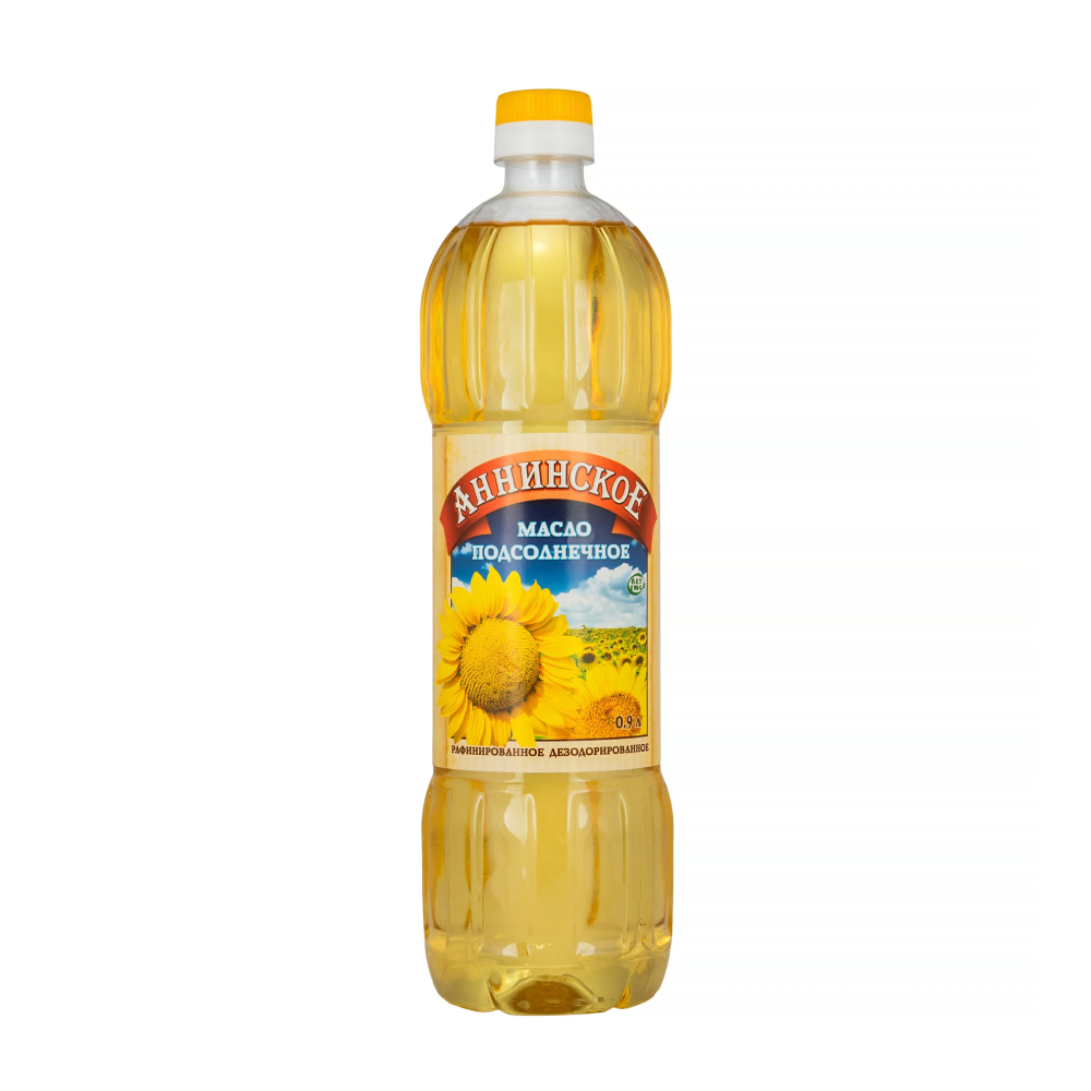 Масло подсолнечное Аннинское рафинированное, 0,9 л