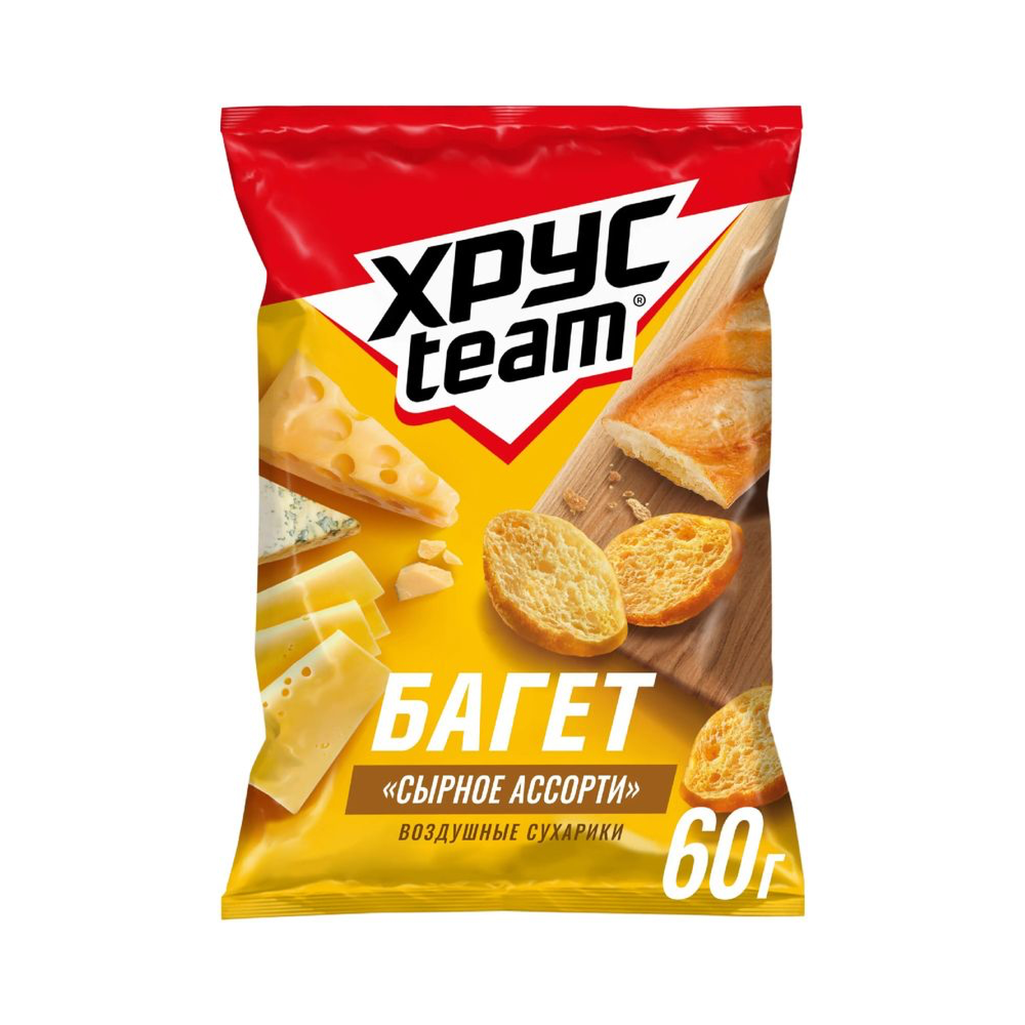 Сухарики Хрусteam Багет сырное ассорти 60 г [4]