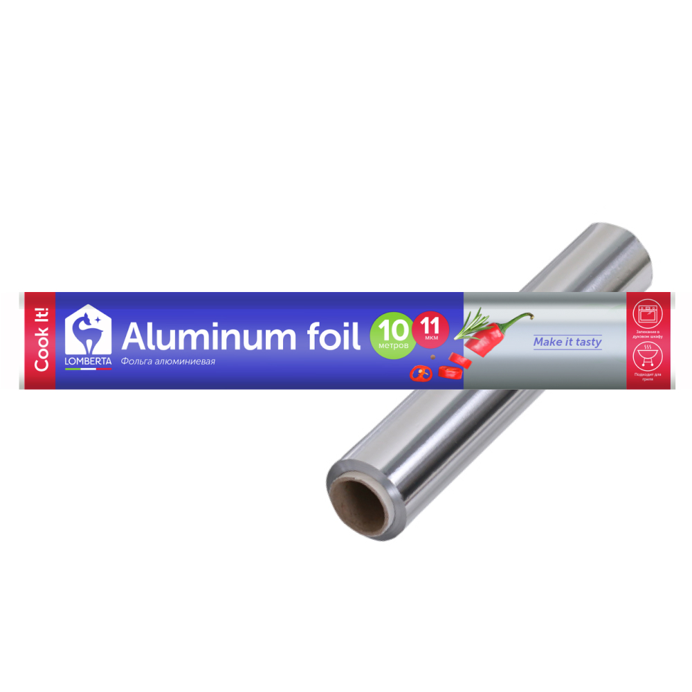 Фольга пищевая Lomberta для запекания 10 м х 29 см, 1 шт
