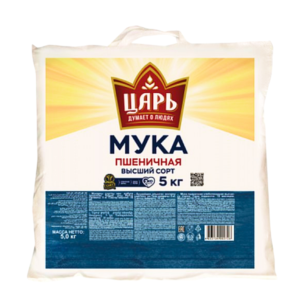Мука пшеничная Царь Высший Сорт, 5 кг