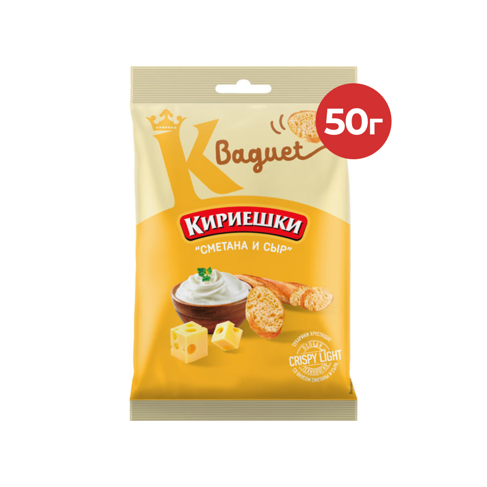 Сухарики Кириешки Baguet сметана с сыром, 50 г // [5]