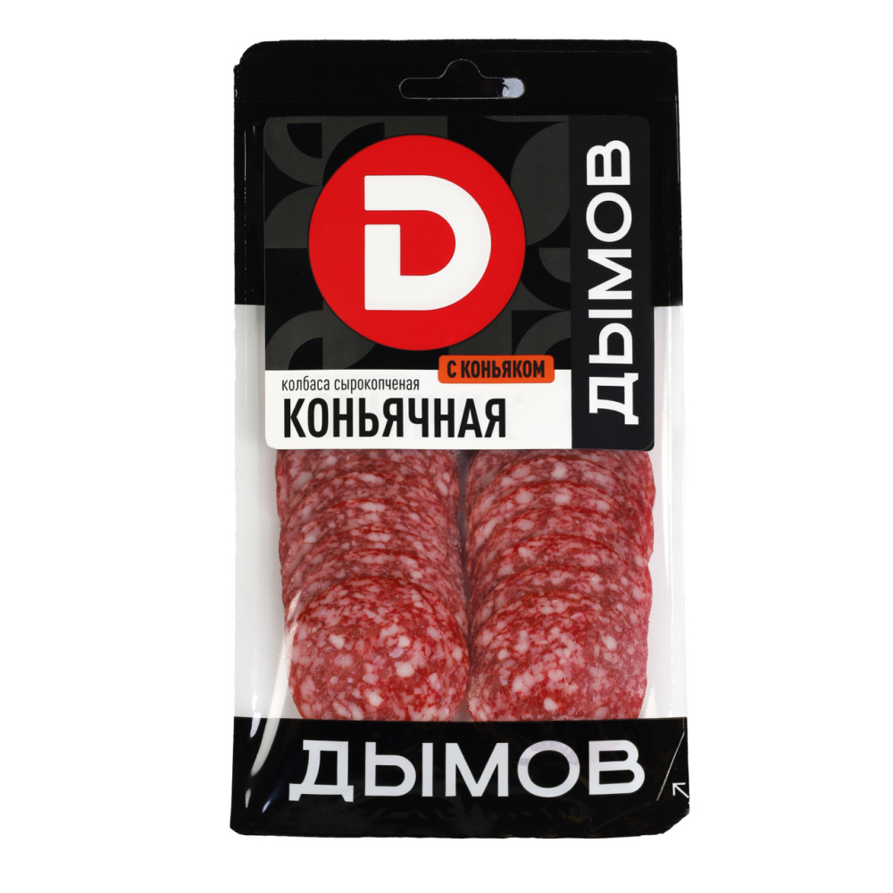 Колбаса сырокопченая Дымов Коньячная полусухая нарезка, 90 г // [22x]