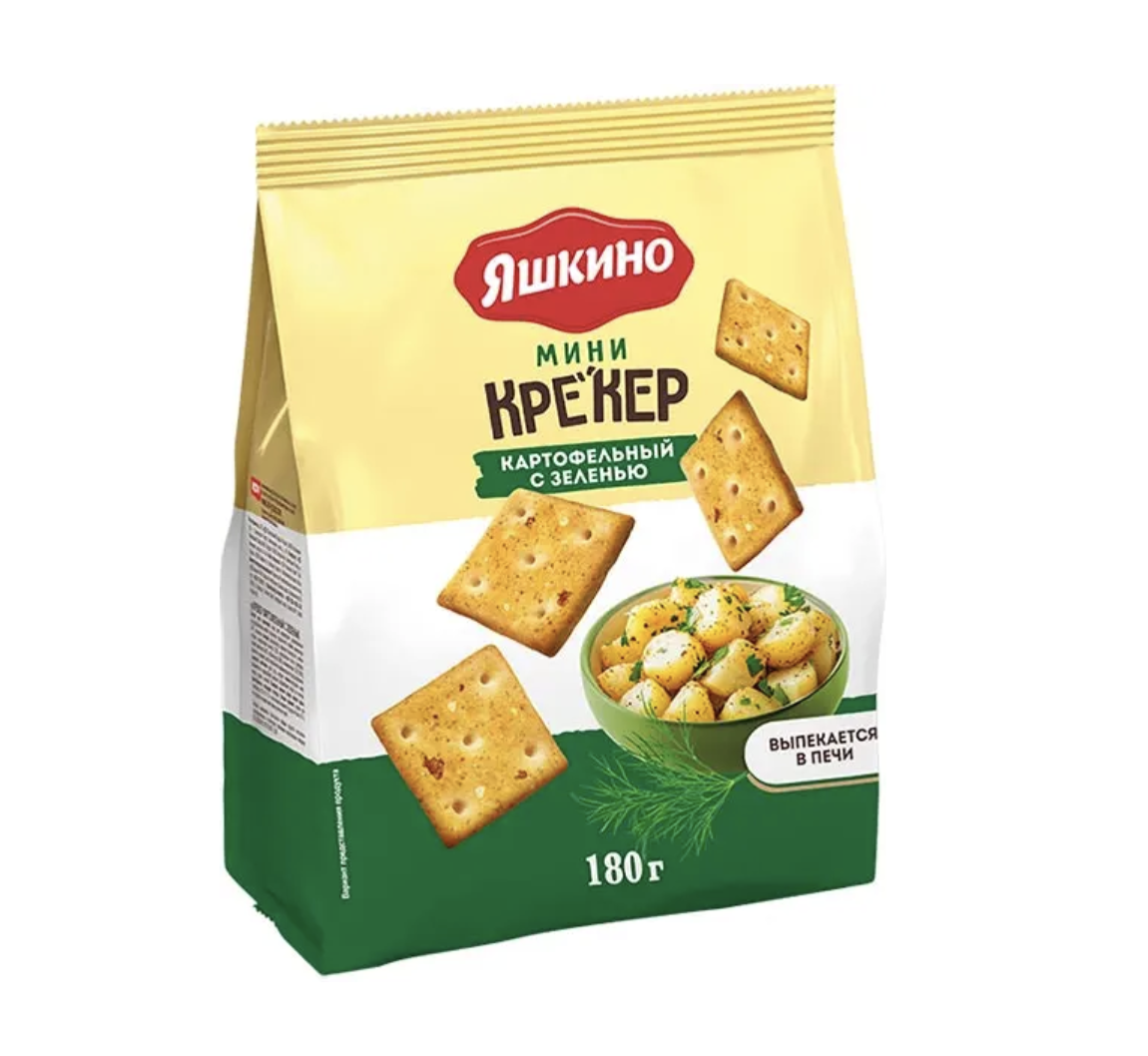 Крекер мини картофельный с зеленью Яшкино, 180 г