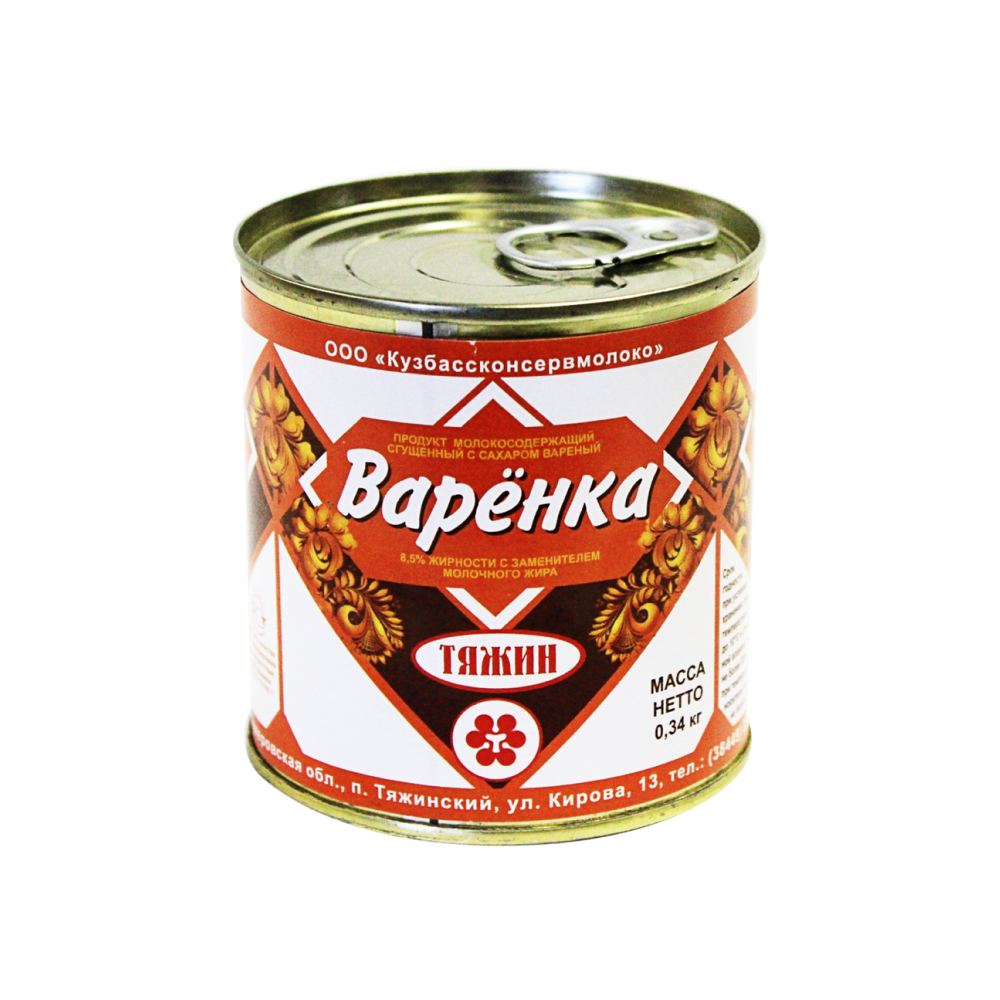 Сгущенка Варенка Тяжин с сахаром 8.5%, 340 г