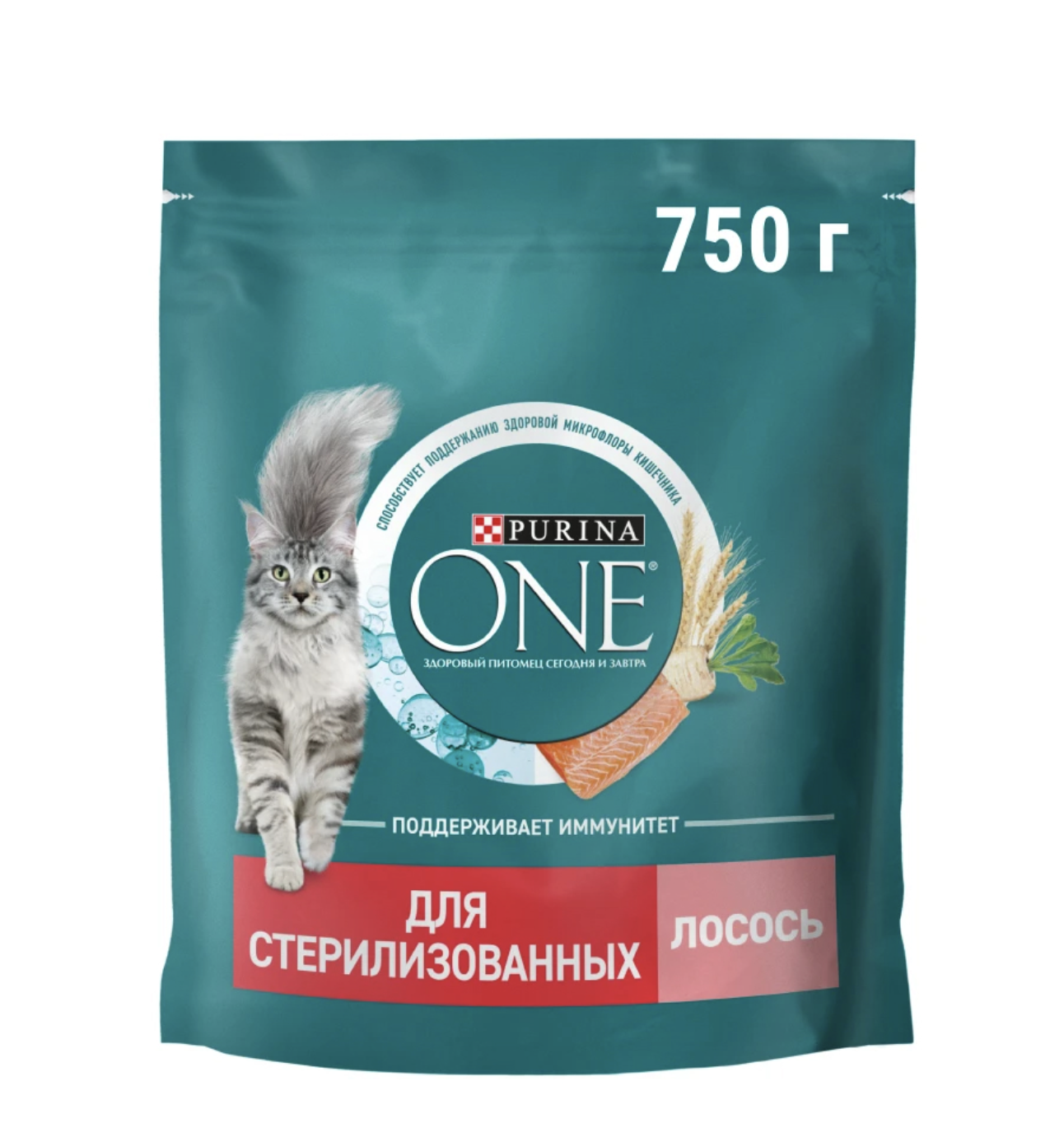 Сухой корм для стерилизованных кошек Purina One с лососем 750 г
