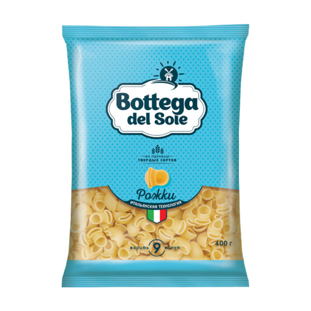 Макароны Bottega del sole рожки, 400 г