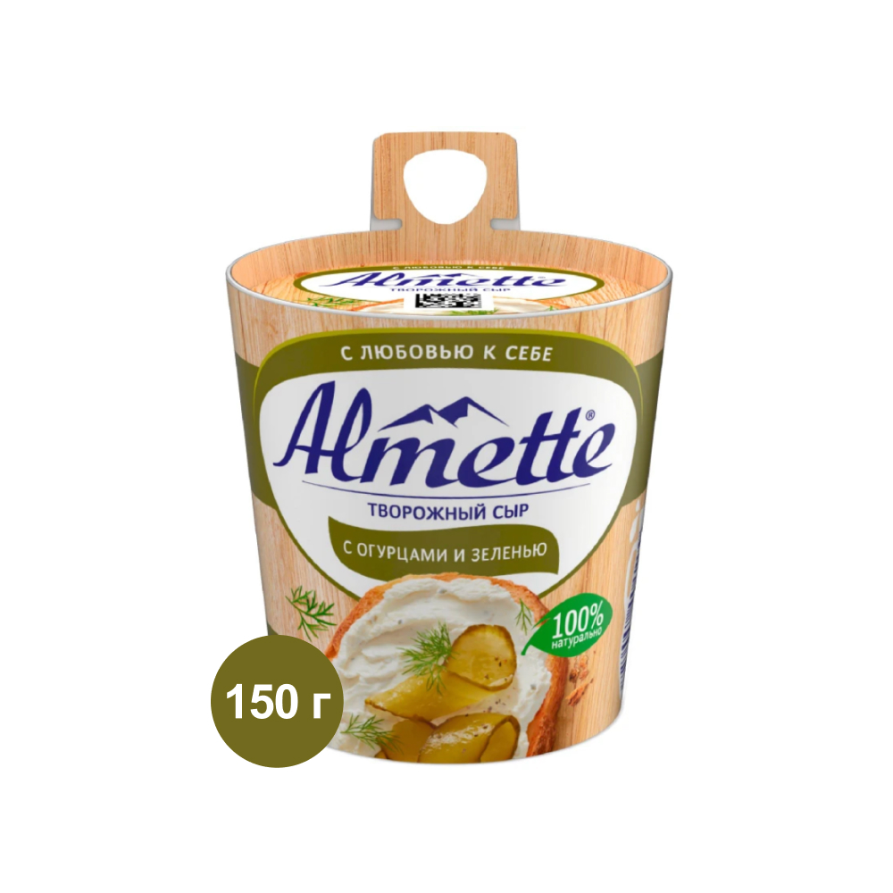 Сыр творожный Almette с огурцом и зеленью, 150 г