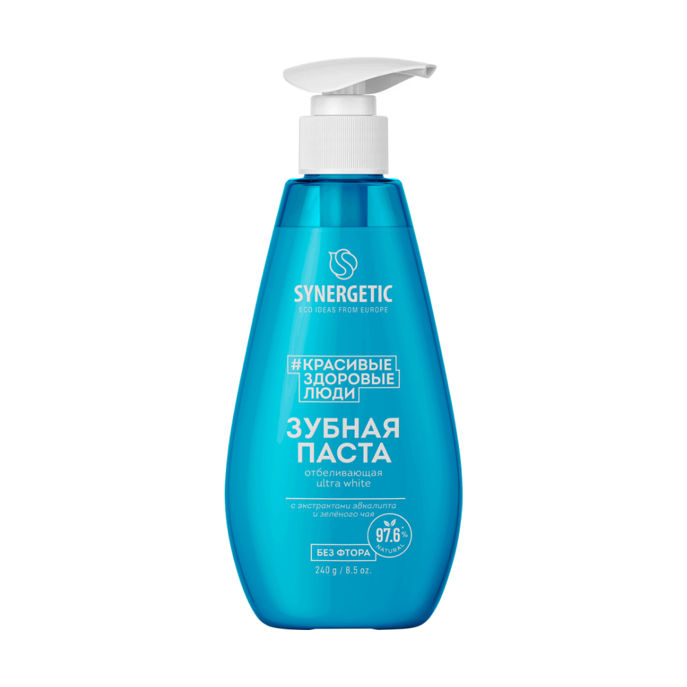 Зубная паста Synergetic отбеливающая с дозатором, 240 г