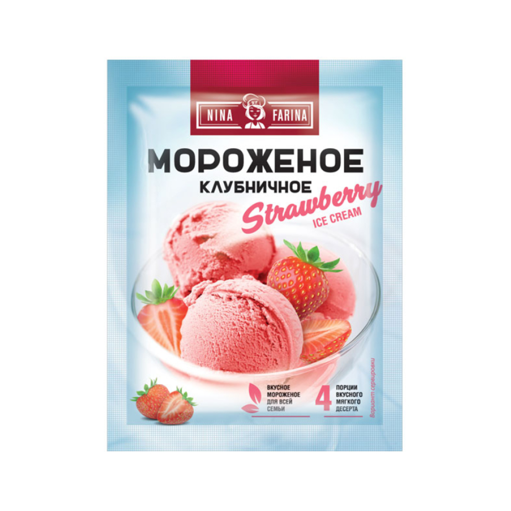 Сухая смесь для приготовления мороженого Nina Farina Клубничное, 70 г