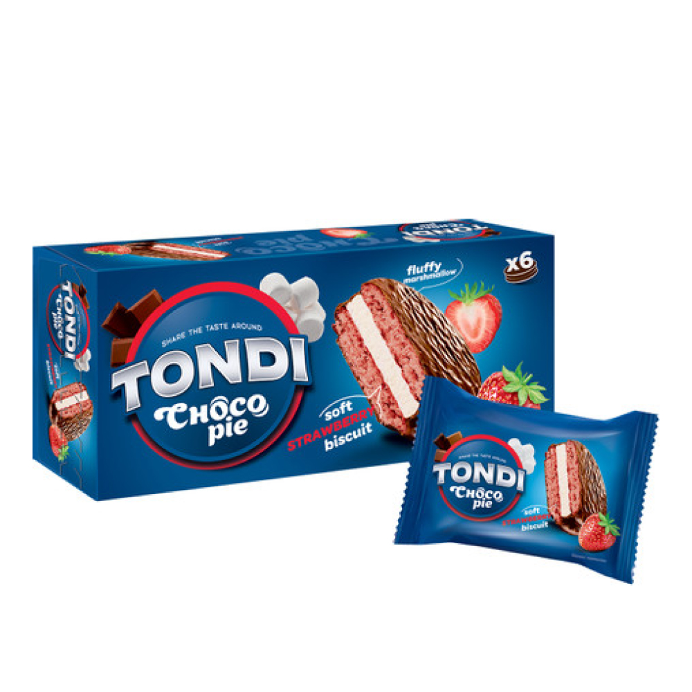 Пирожное Чоко-пай Tondi клубничный, 180 г
