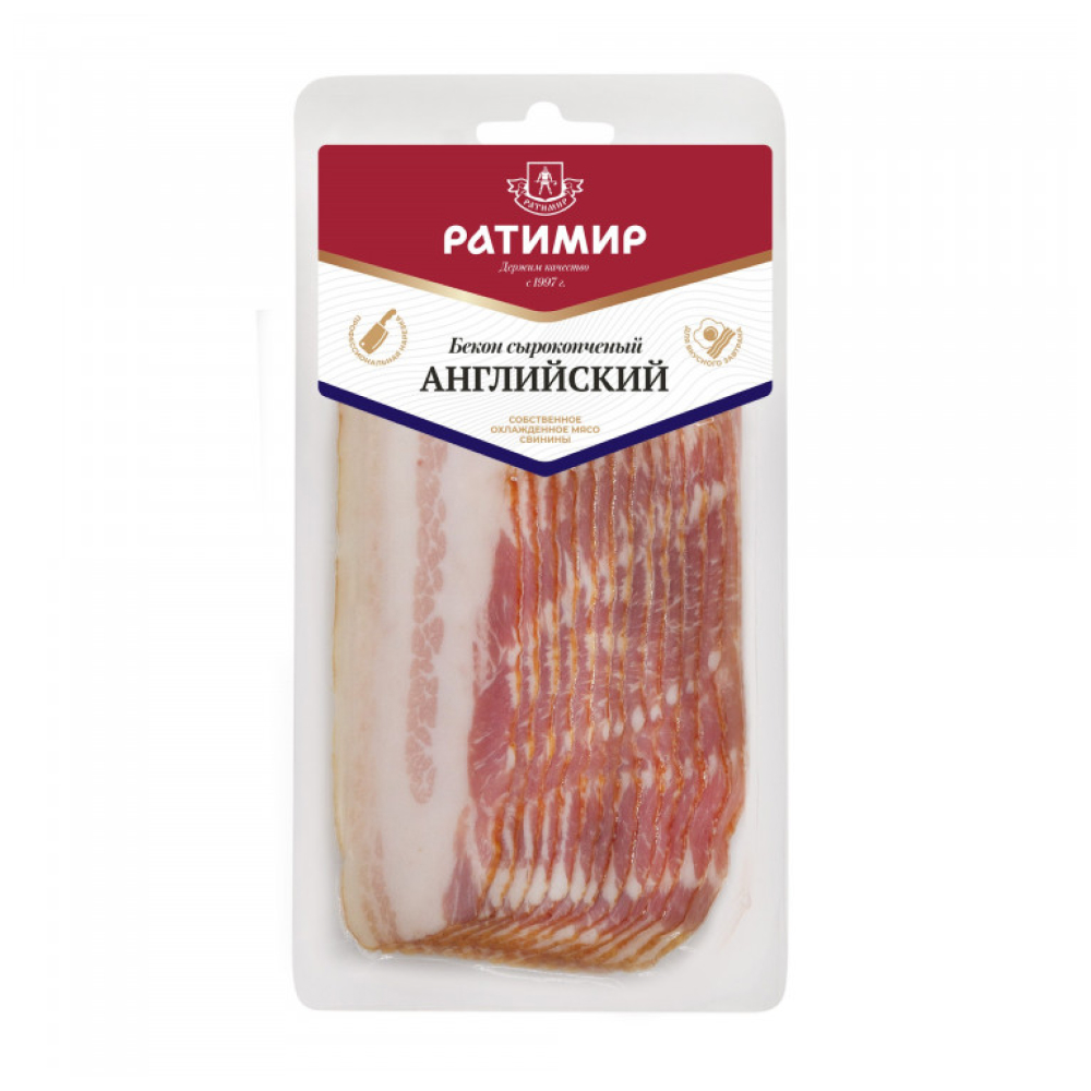 Бекон Английский Ратимир сырокопченный, 150 г