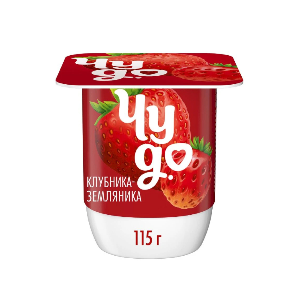 Йогурт Чудо Клубника-земляника 2,5%, 115 г