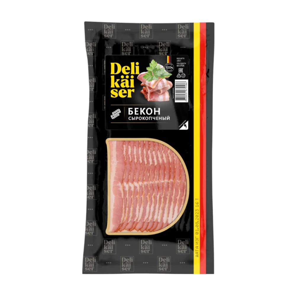 Бекон Delikaiser сырокопченый в/у, 150 г