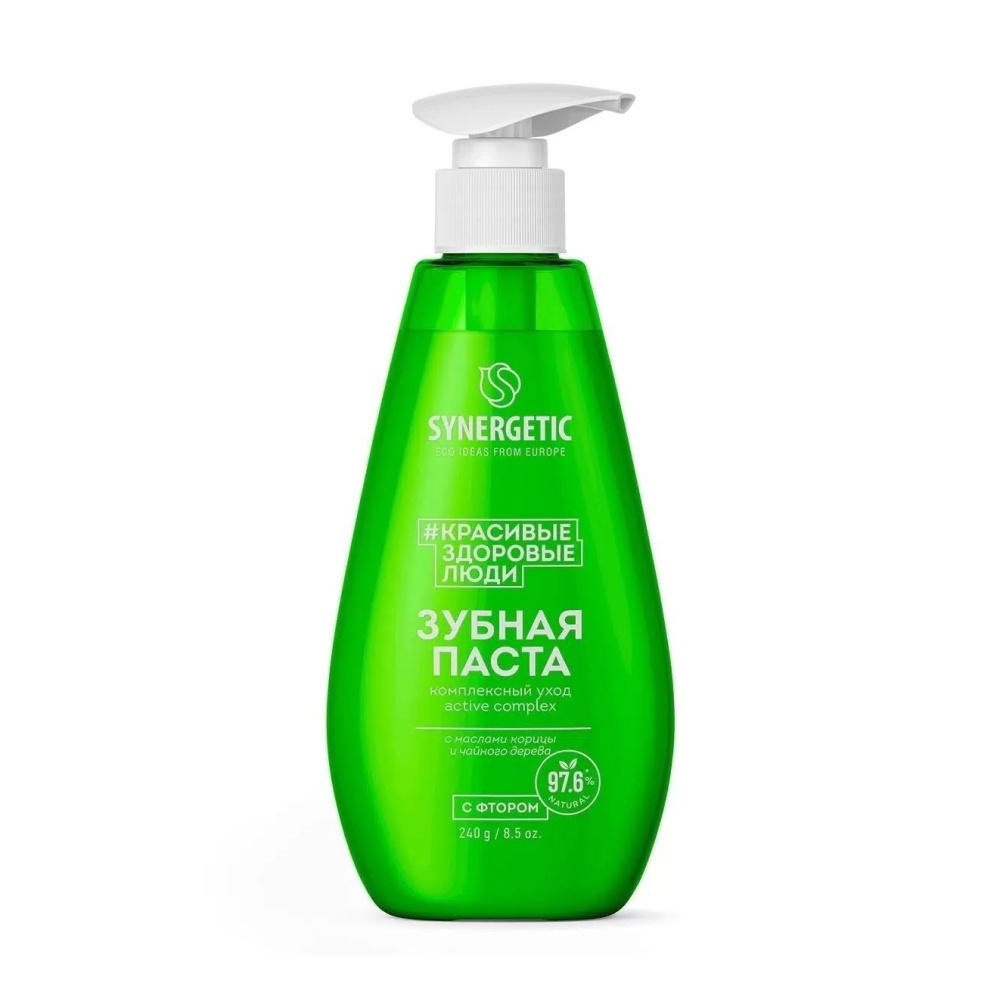 Зубная паста Synergetic комплексная защита с дозатором, 240 г