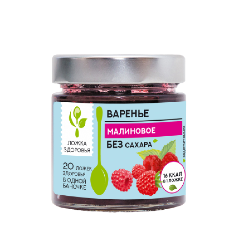Варенье Ложка Здоровья малиновое без сахара, 200 г