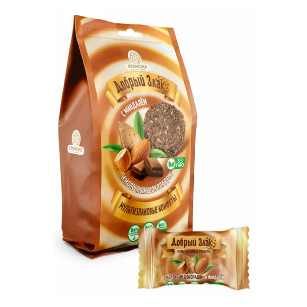 Конфеты мультизлаковые Добрый злак молочный шоколад с миндалем, 150 г