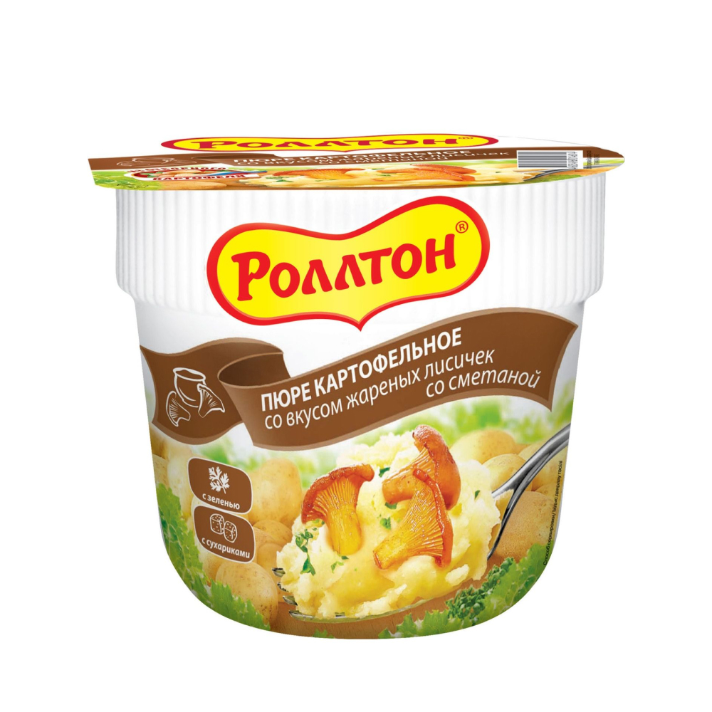 Пюре картофельное Роллтон Лисички со сметаной, 40 г