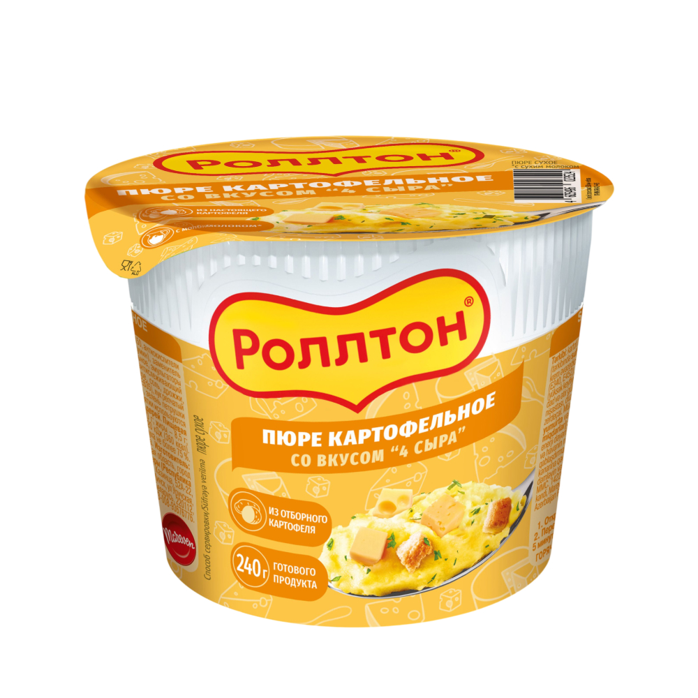 Пюре картофельное Роллтон Четыре сыра, 40 г